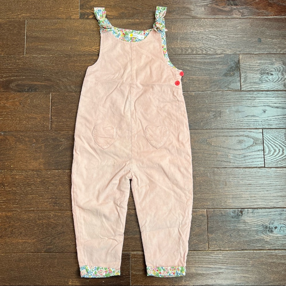 Baby Boden size 3-4 lined pink cord overalls